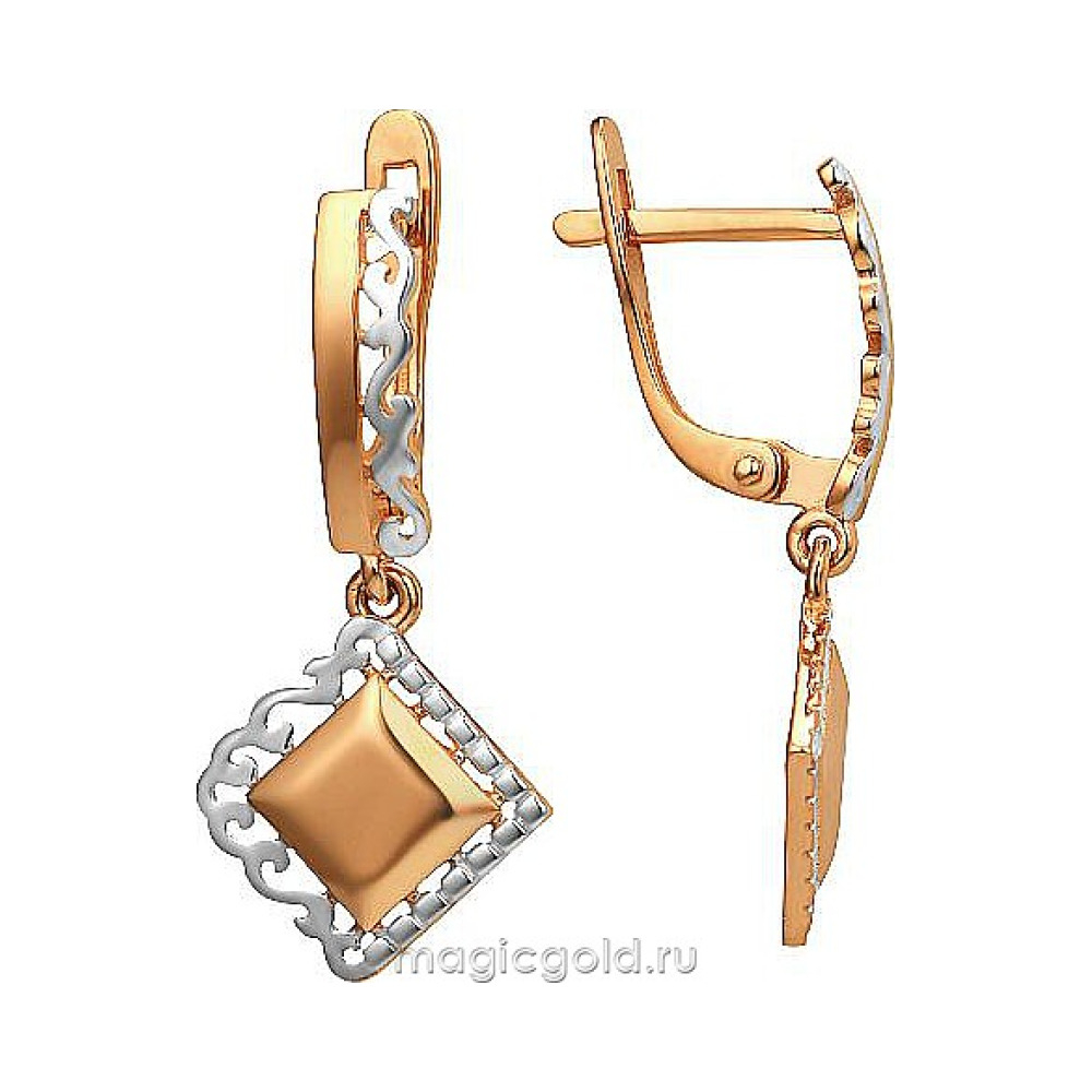 Золотые серьги без камня № 174077