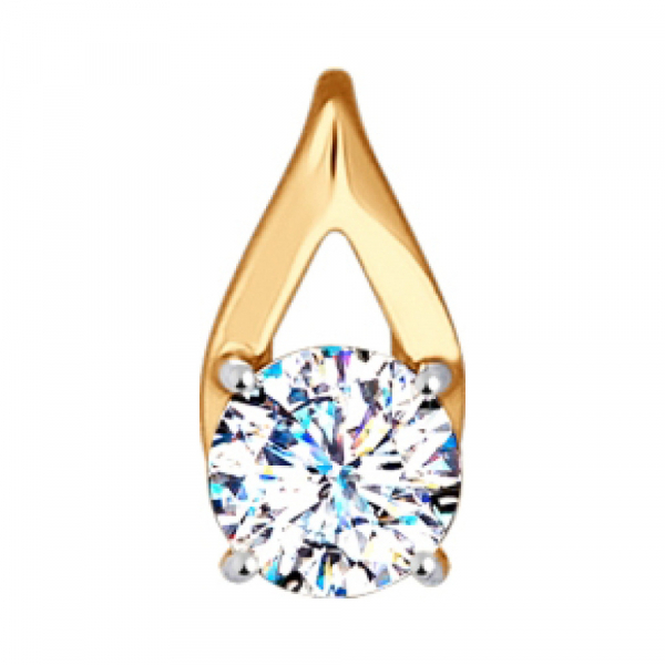 Золотая подвеска с кристаллом swarovski № 140963