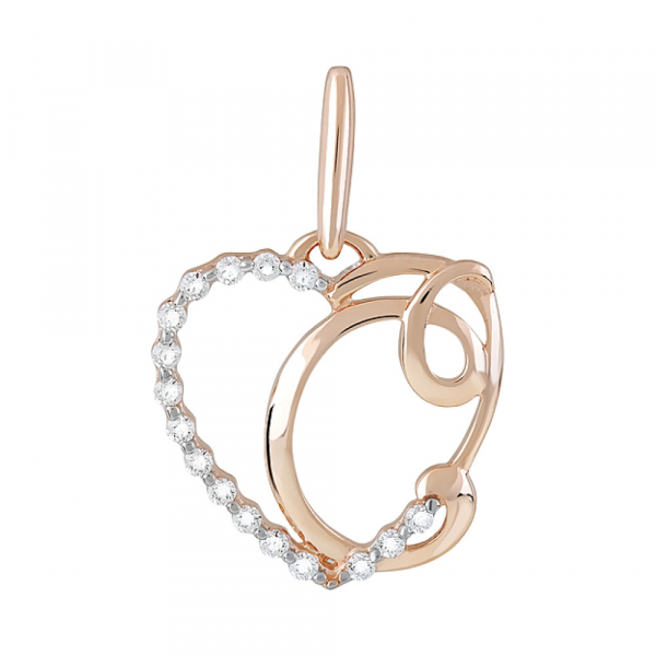 Золотая подвеска с фианитами № 104238