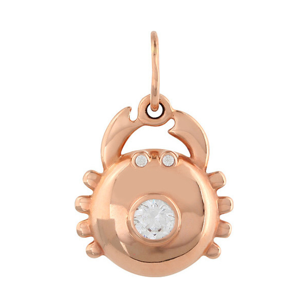 Золотая подвеска с фианитом № 82052