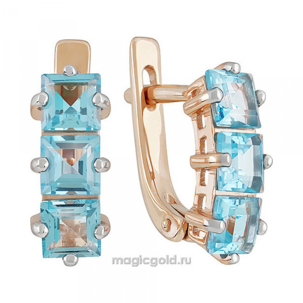 Золотые серьги с топазом № 139083