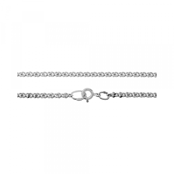 Серебряная цепь восьмерка панцирная граненая родированная № 100394