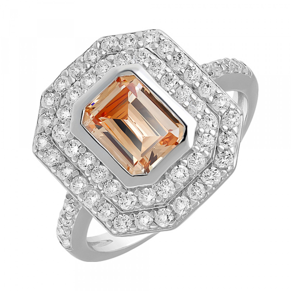 Серебряное кольцо с фианитами № 127697