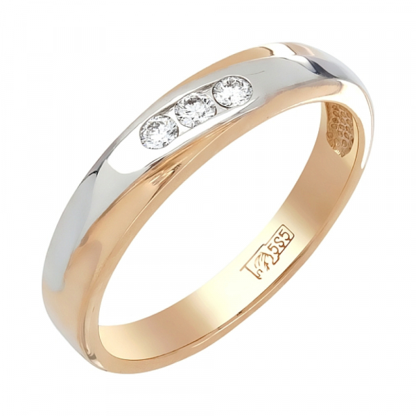 Золотое кольцо с бриллиантом № 96694