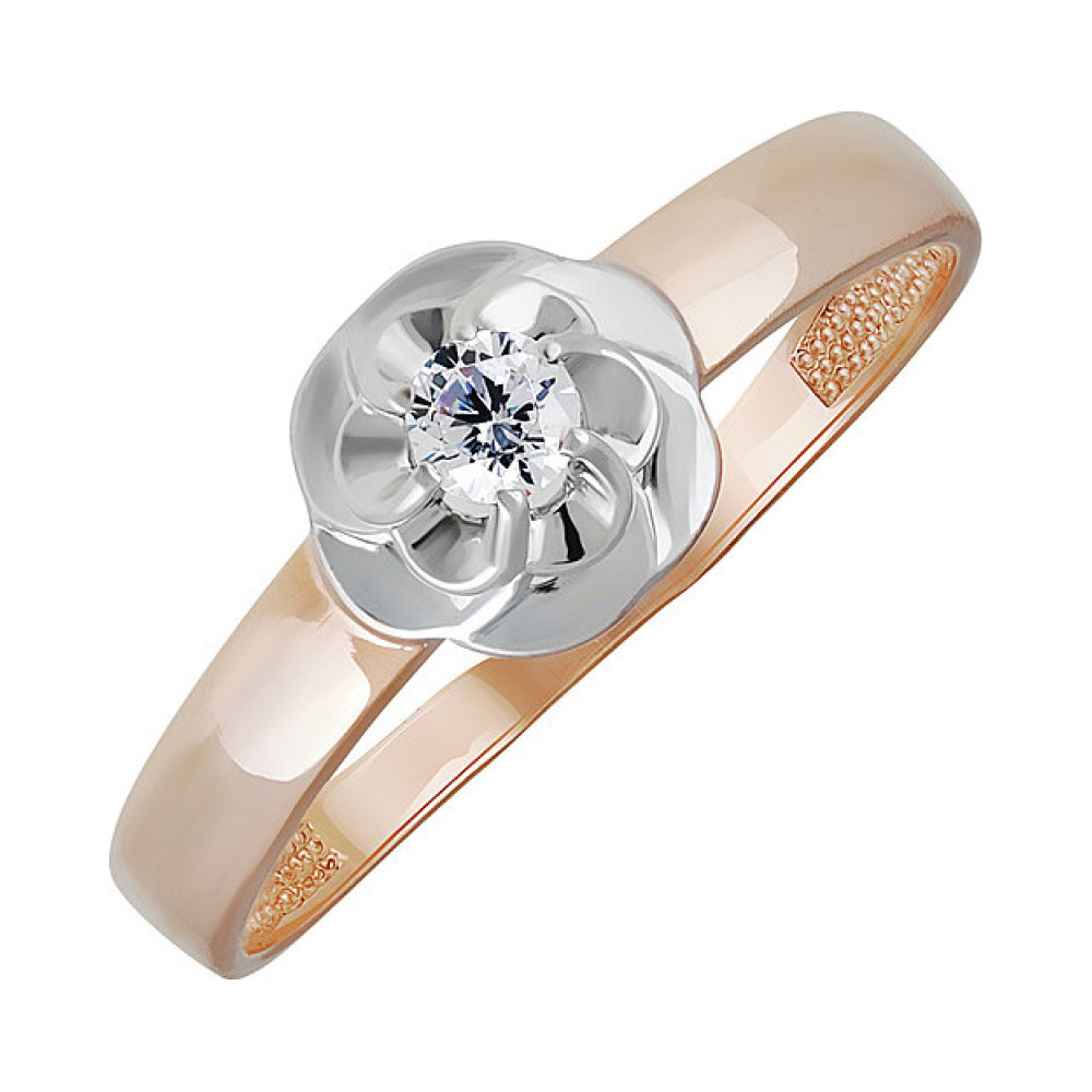 Золотое кольцо с фианитом № 138306