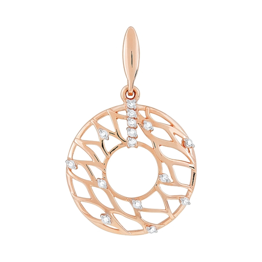 Золотая подвеска с фианитом № 120149