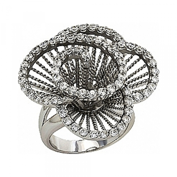 Серебряное кольцо с фианитом № 80868