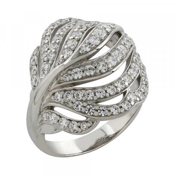 Серебряное кольцо с фианитом № 82772