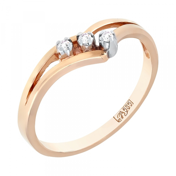 Золотое кольцо с бриллиантом № 73101