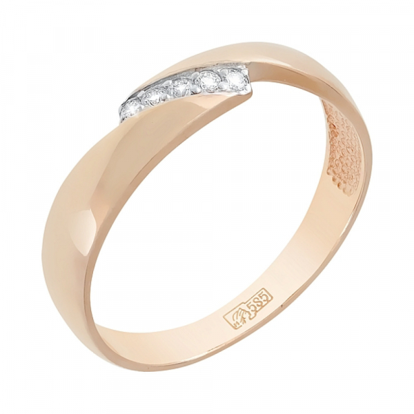 Золотое кольцо с бриллиантом № 74910