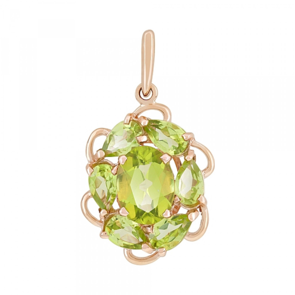 Золотая подвеска с хризолитом № 116275