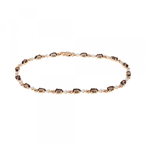 Золотой браслет с раухтопазом и фианитом № 115187