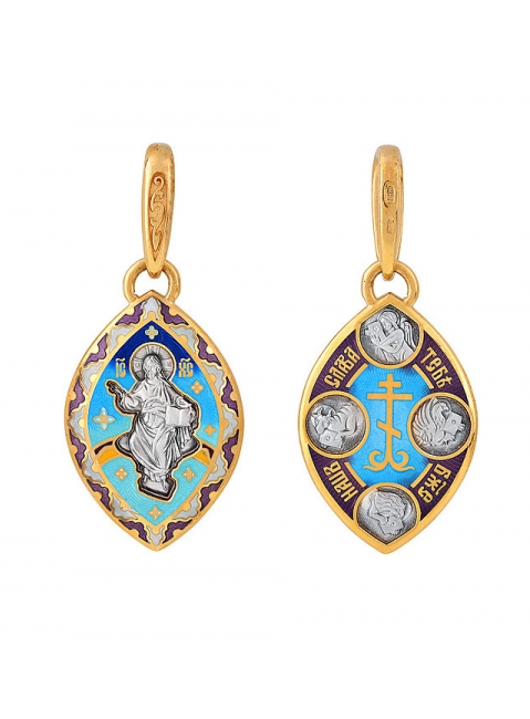 Икона с эмалью и золотым покрытием № 106120