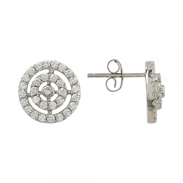 Серебряные серьги с фианитом № 106273