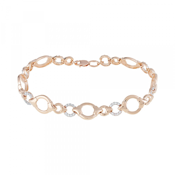 Золотой браслет с фианитами № 129217