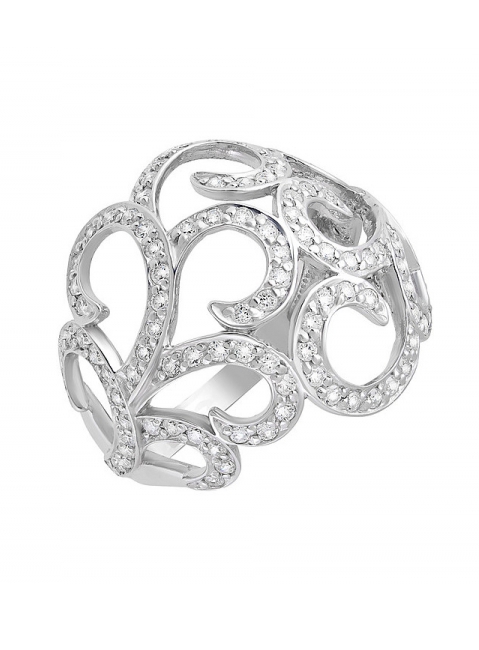 Серебряное кольцо с фианитом № 123327