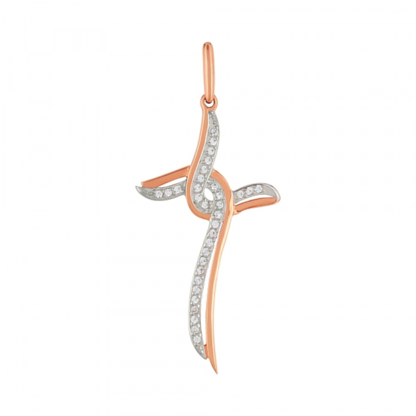 Золотая подвеска с фианитом № 82439