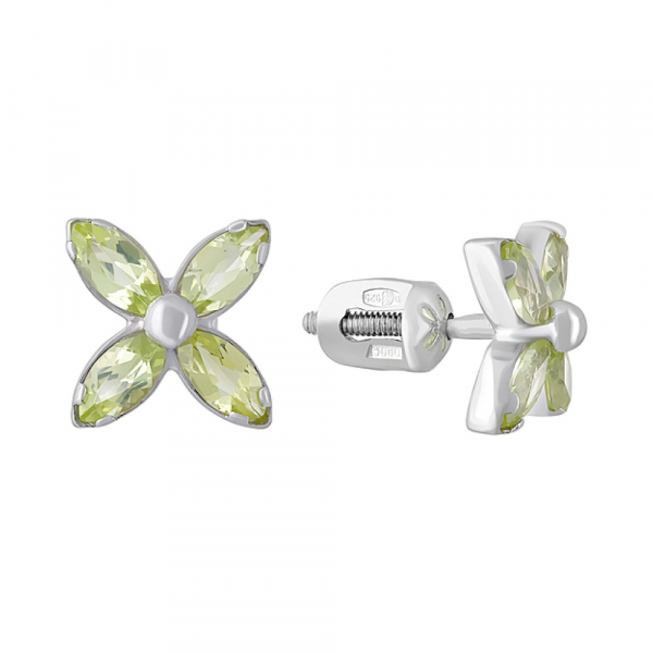 Пуссеты с хризолитом № 77424