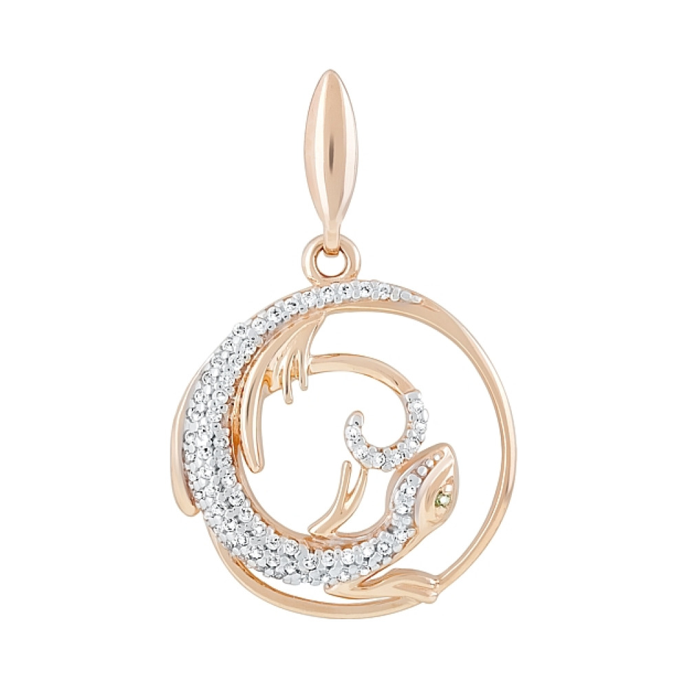 Золотая подвеска с фианитами № 121989