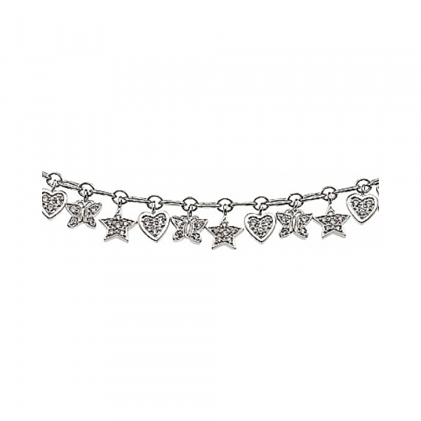 Серебряное колье с фианитами № 33661