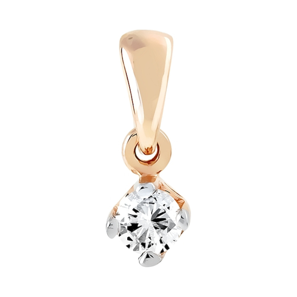 Золотая подвеска с бриллиантом № 85324