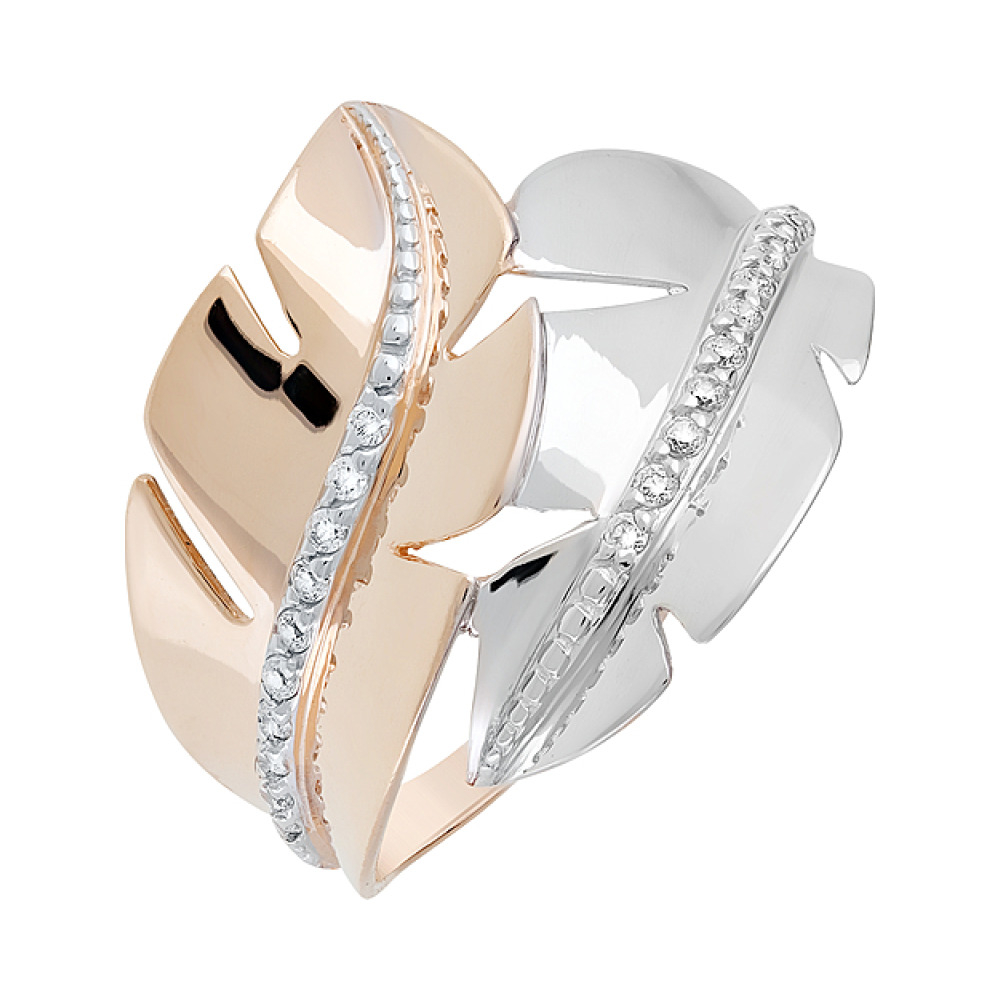 Золотое кольцо с фианитами № 129853