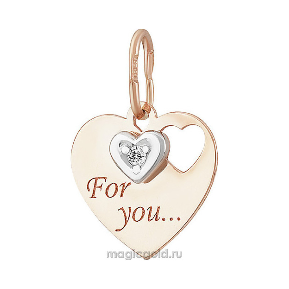 Золотая подвеска с фианитом № 155789