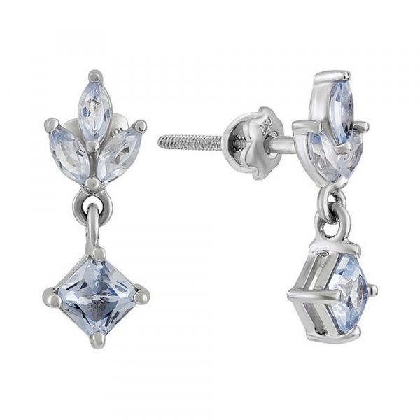 Серебряные серьги с имитац. шпинели № 128307