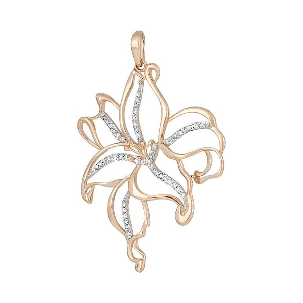 Золотая подвеска с фианитом № 133469