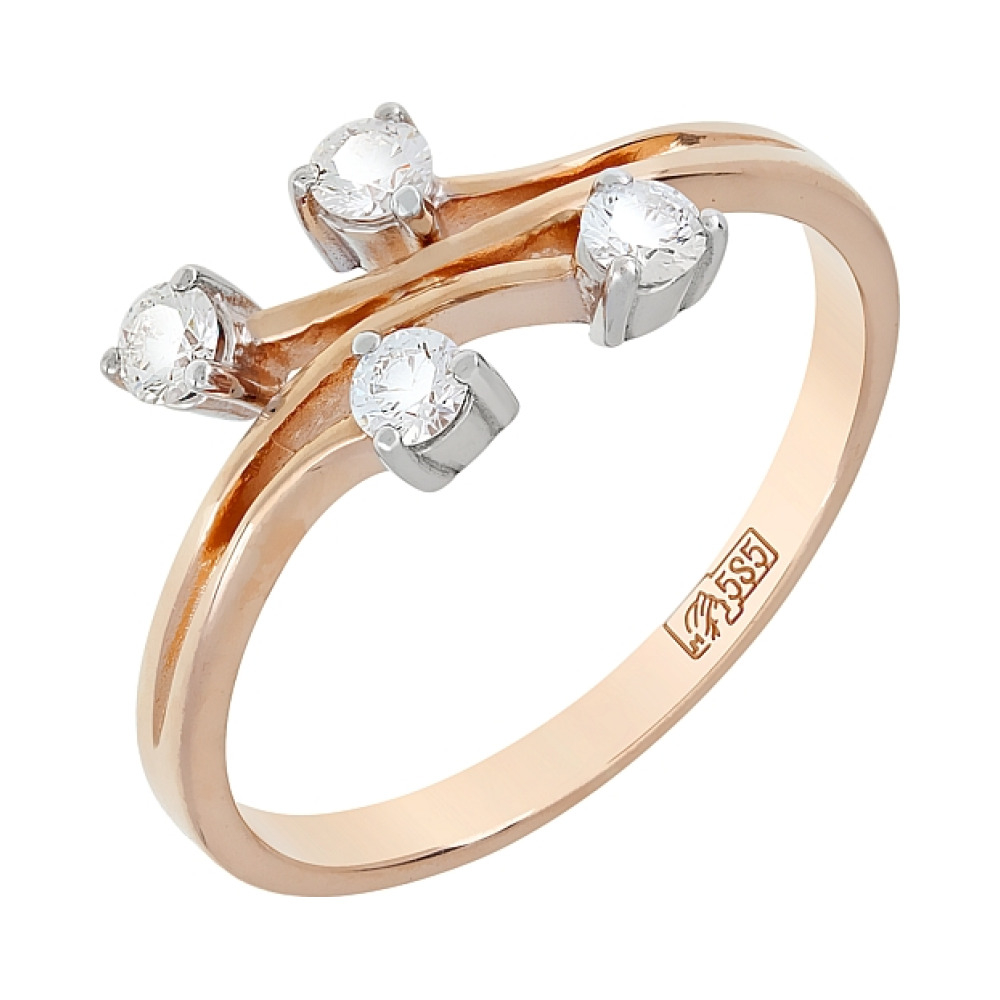 Золотое кольцо с бриллиантом № 41759