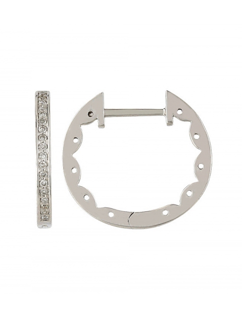 Золотые серьги с бриллиантом № 106091