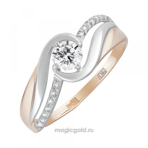 Золотое кольцо с фианитом № 140919