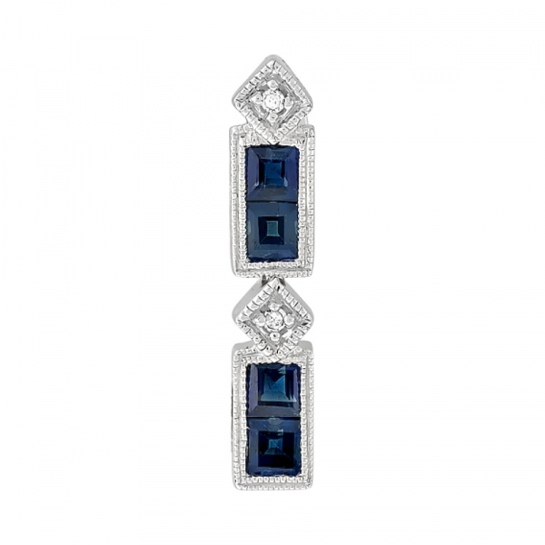 Золотая подвеска с бриллиантом и сапфиром № 107048