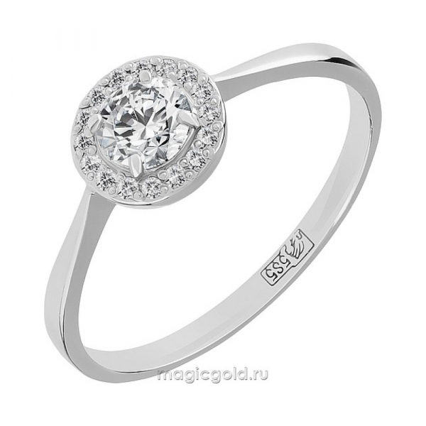 Золотое кольцо с бриллиантом № 161406