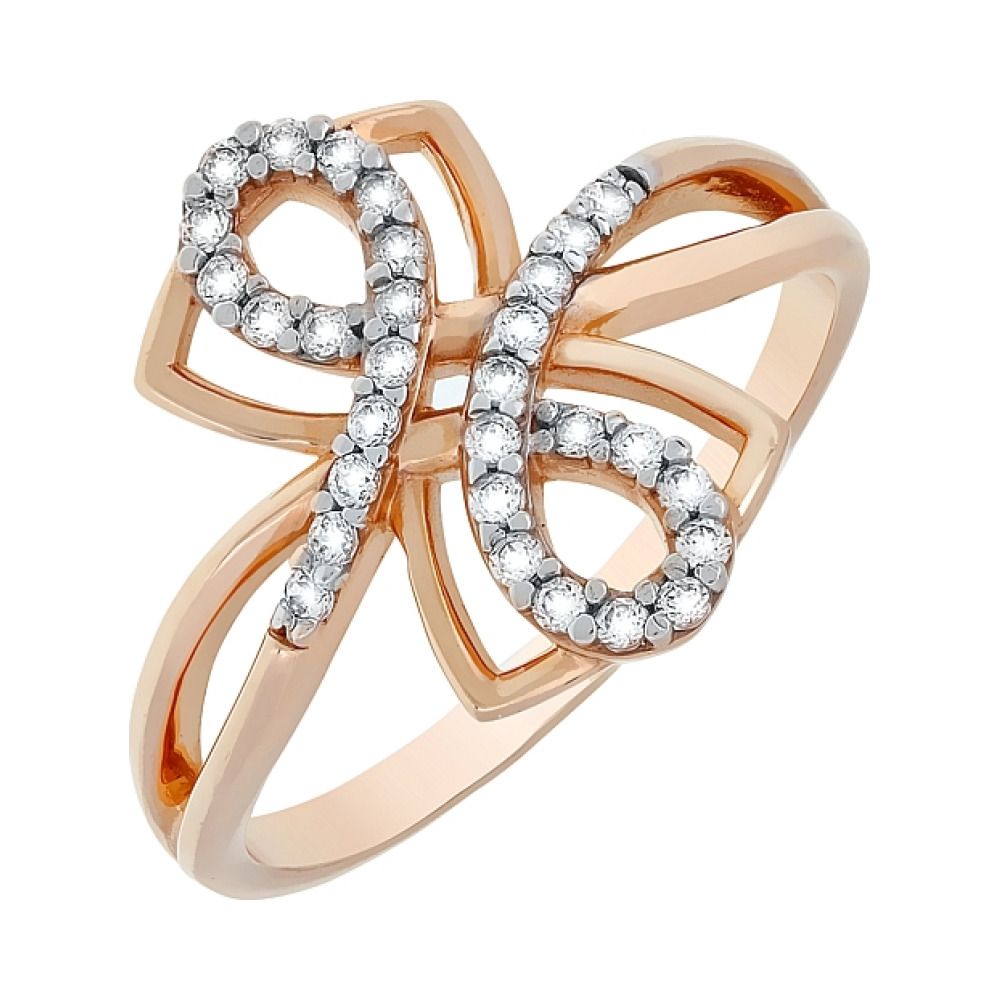 Золотое кольцо с фианитом № 69670