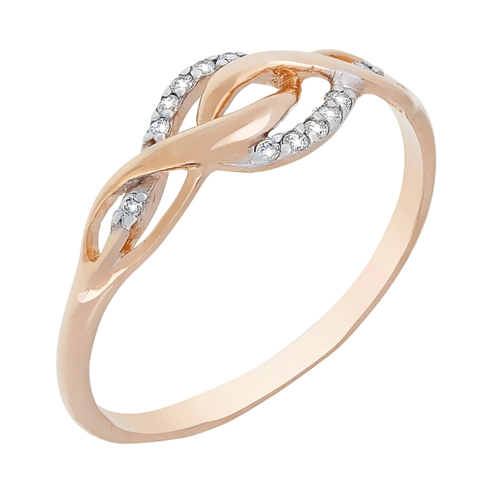 Золотое кольцо с фианитами № 107702