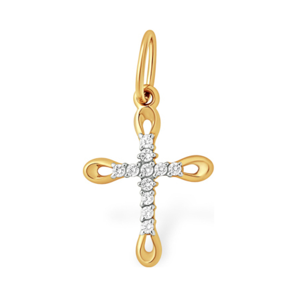 Золотая подвеска с фианитом № 163185