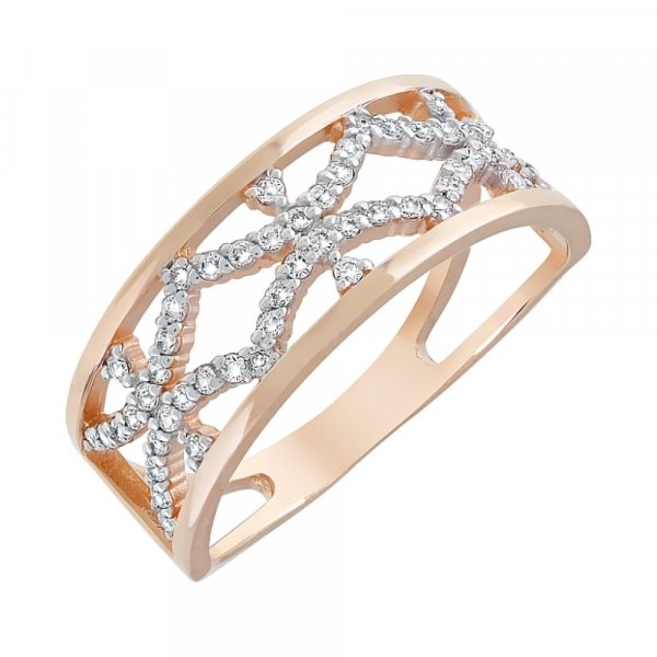 Золотое кольцо с фианитами № 121713