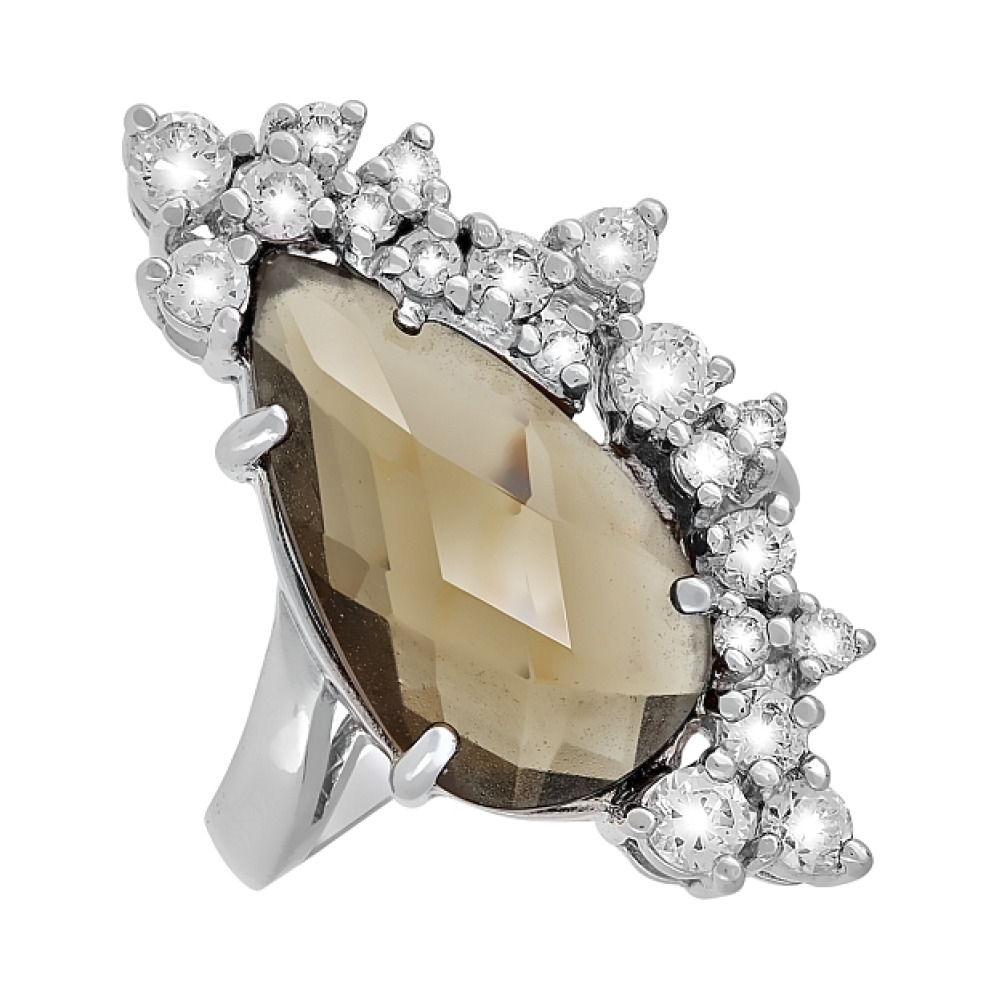 Серебряное кольцо с фианитом № 70818