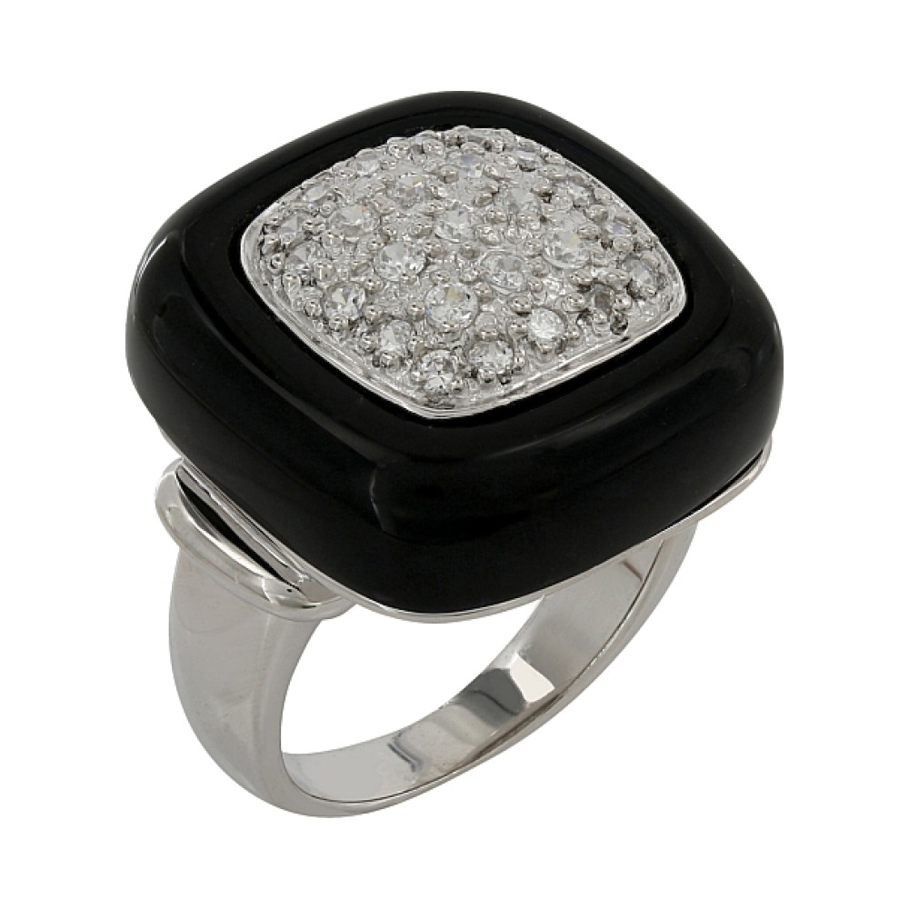 Серебряное кольцо с фианитом № 106743