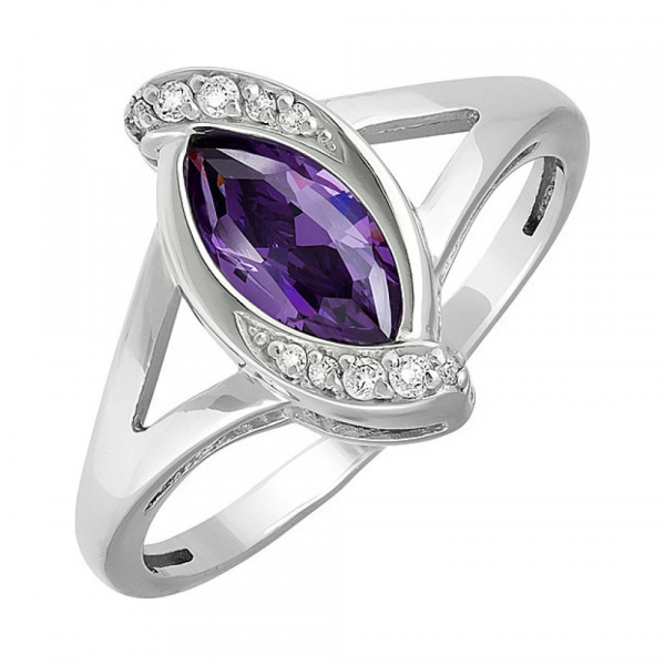 Серебряное кольцо с фианитом № 132979