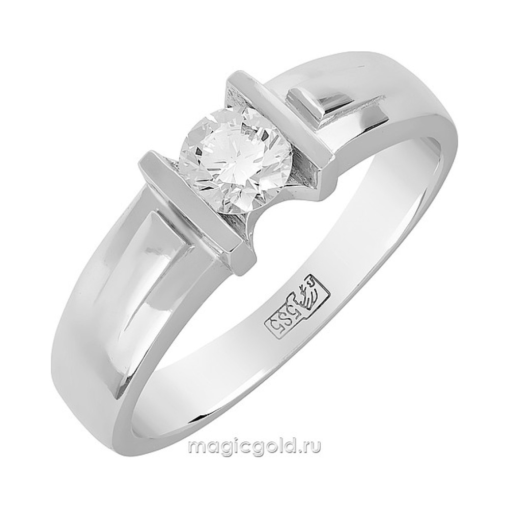 Золотое кольцо с бриллиантом № 111724