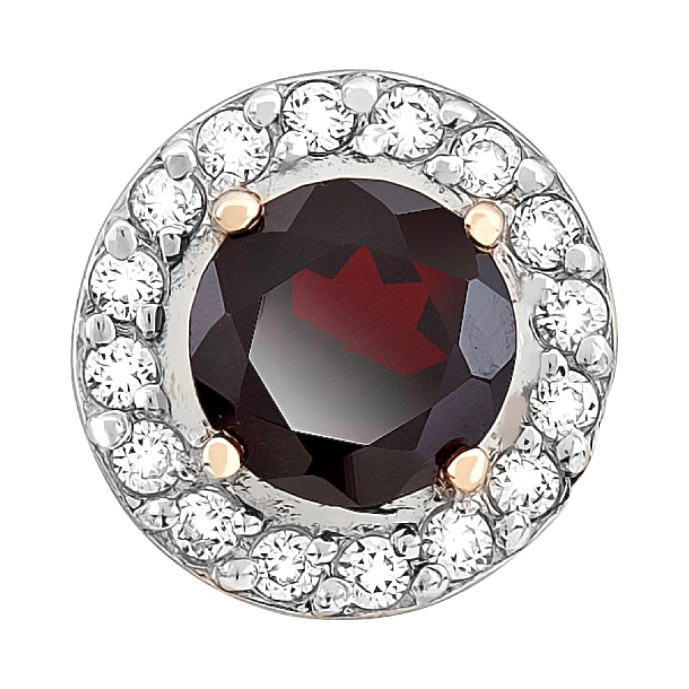 Золотая подвеска с гранатом и фианитом № 107225