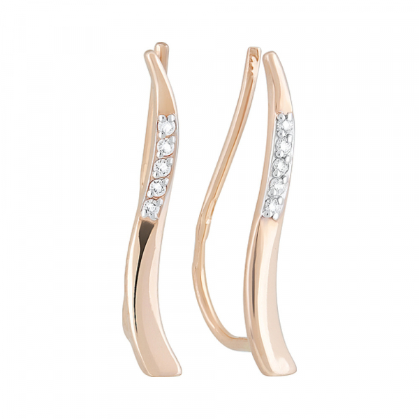 Золотые серьги с фианитами № 126767