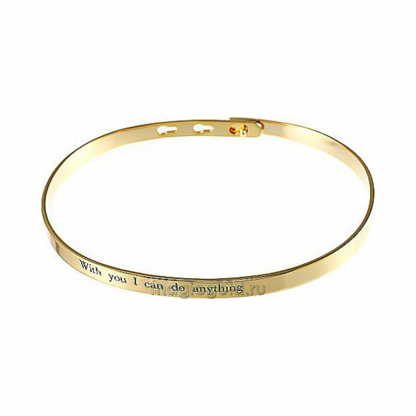 Серебряный браслет без камня с золотым покрытием № 173959