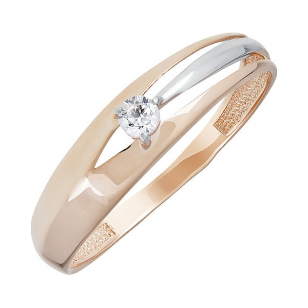 Золотое кольцо с фианитом № 133529