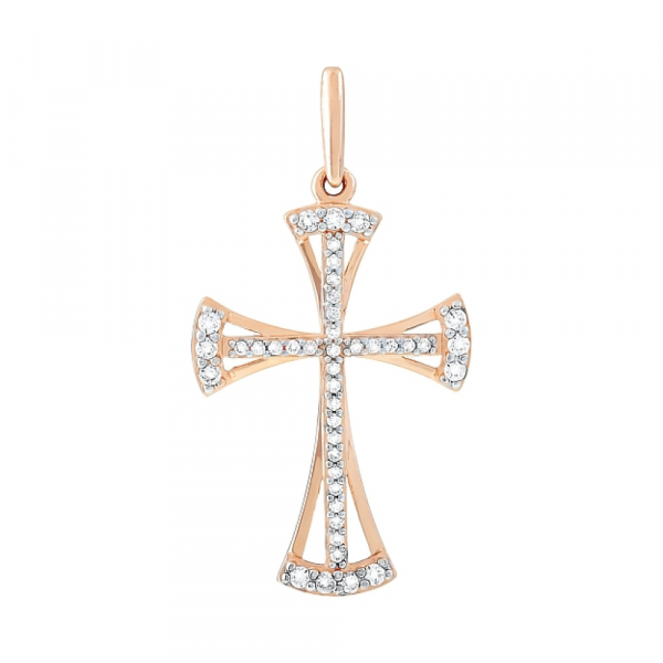 Золотая подвеска с фианитами № 112371