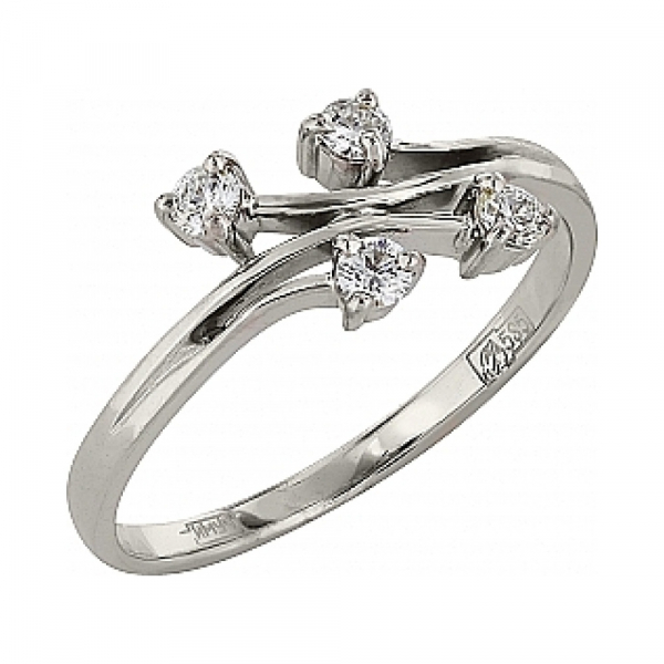 Золотое кольцо с бриллиантом № 96445