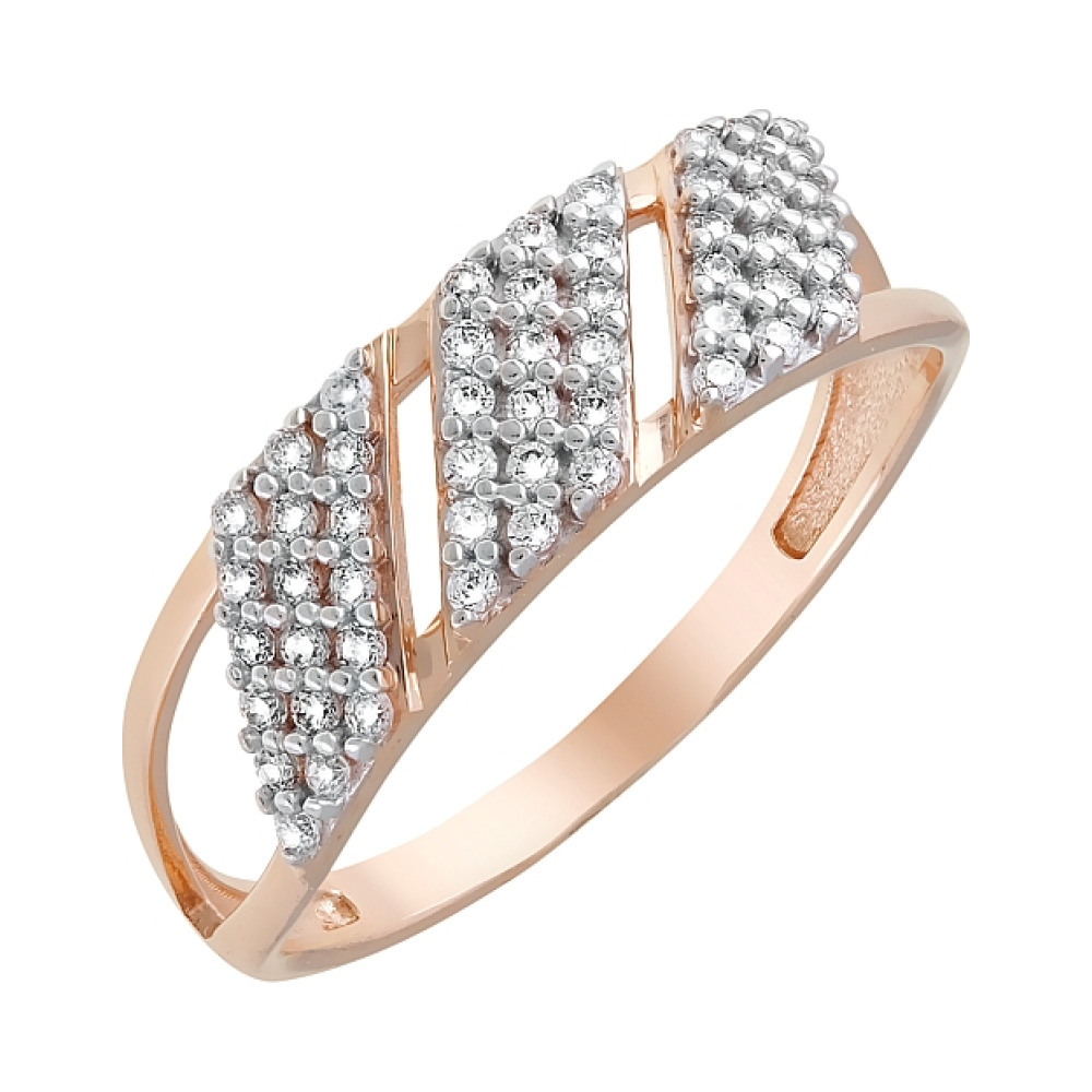 Золотое кольцо с фианитами № 120622