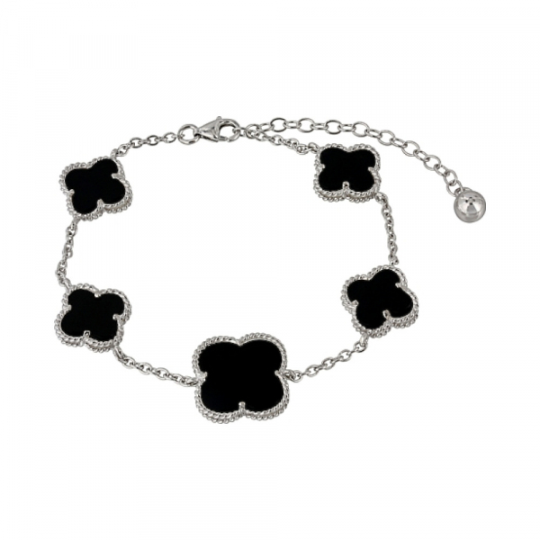 Серебряный браслет с юв. стеклом № 106651